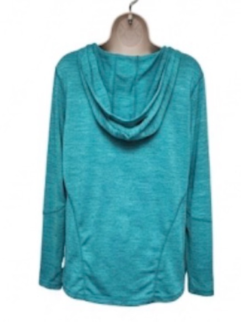 Women’s Danskin Athletic Hooded Long Sleeve Top Breathable, Lightweight. Teal. - Picture 5 of 5
